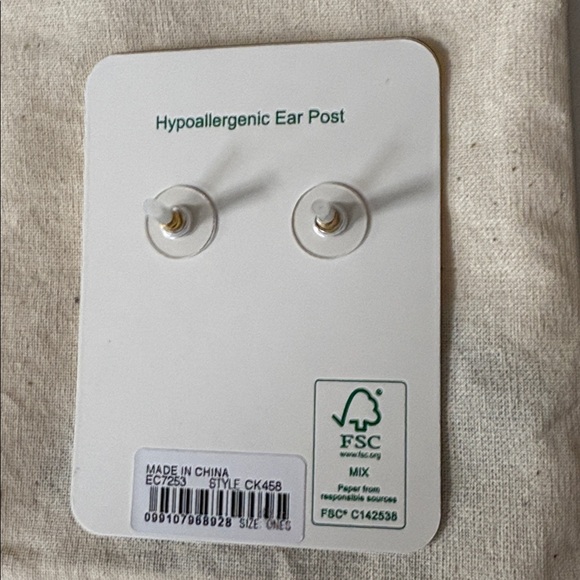 J. Crew Earrings Mother of Pearl Posts pierced NWT - Picture 3 of 3